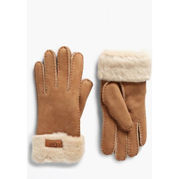 UGG Australia Accessories - UGG® Genuine Shearling Chestnut Brown Gloves Womens M/L NEW READ